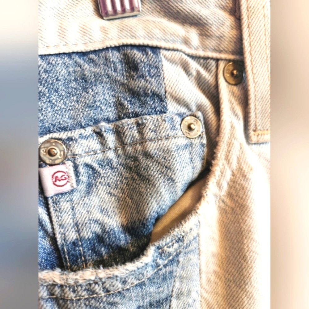 AG Multi Blues High Waist Skinny Light Dark Patchwork Aged Denim Jeans EUC 27 - Picture 7 of 16